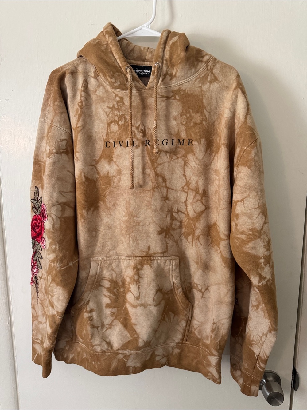 Civil Regime Tan Rose Embroidered Hoodie